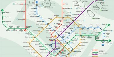 מפת הרכבת התחתית של סינגפור