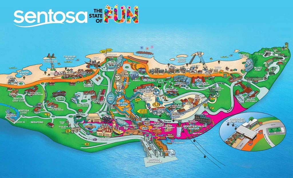 מפה של האי sentosa