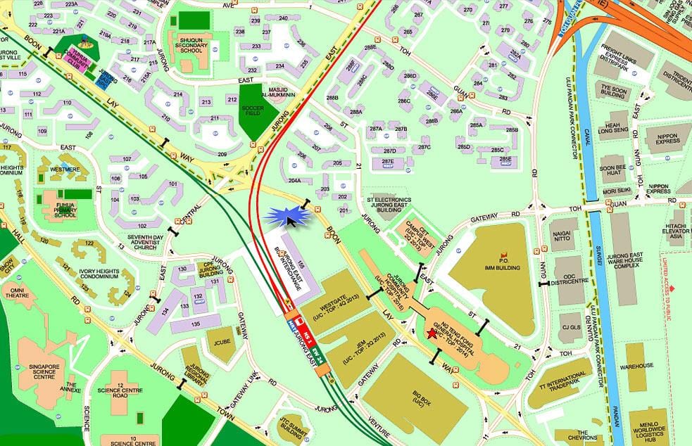 מפה של Jurong East
