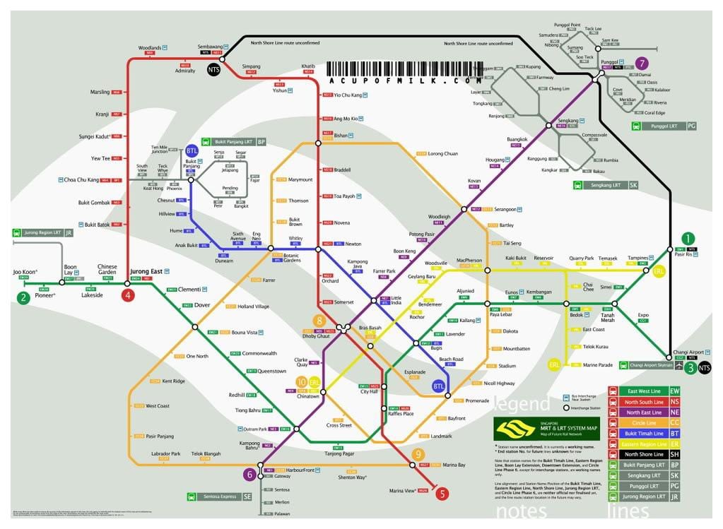 מפת סינגפור mrt