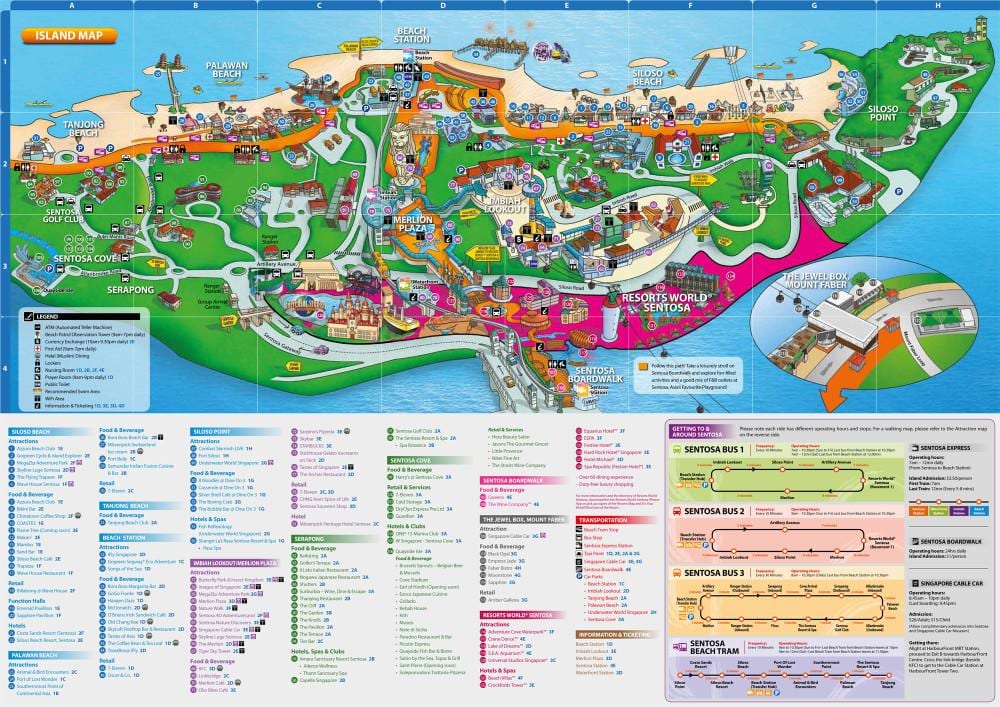 sentosa מפת אטרקציות