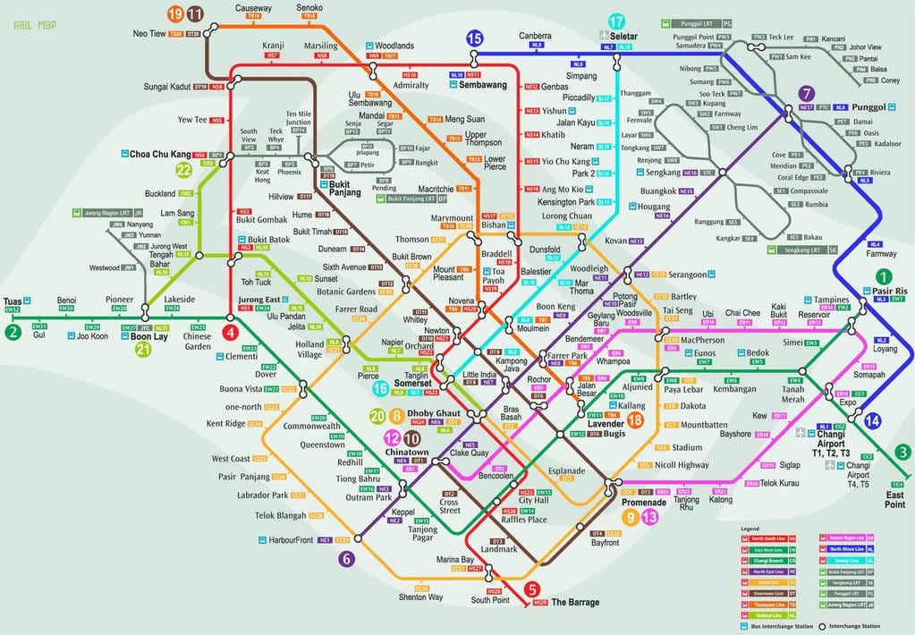 smrt מפת סינגפור