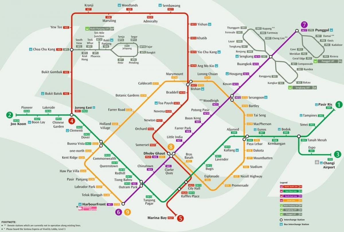 mrt מערכת מפת סינגפור