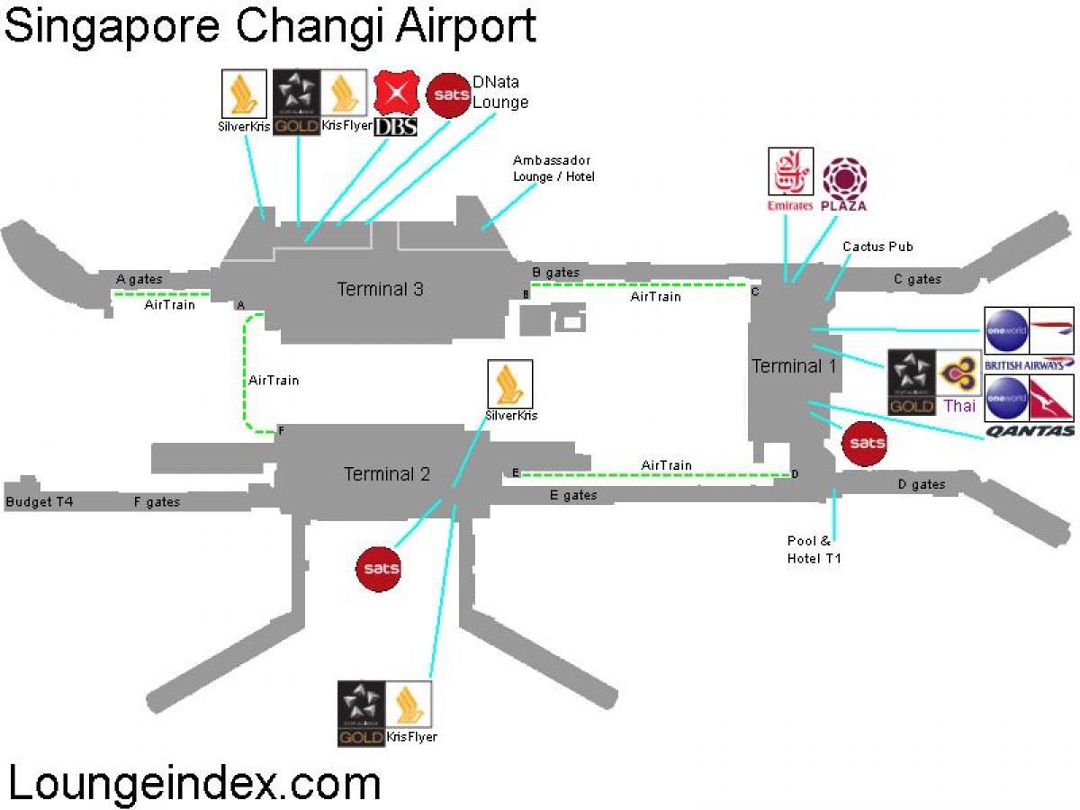 מפה של נמל התעופה סינגפור