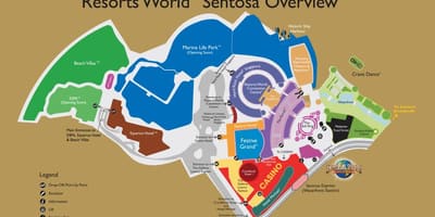 אתרי הנופש של העולם Sentosa מפה